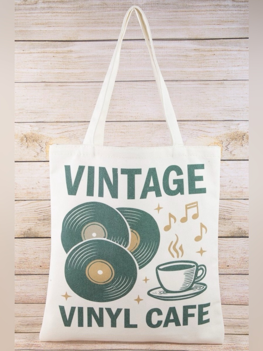 Fame Vintage Vinyl Cafe Tote Bag